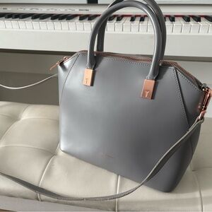 Ted Baker Charcoal Satchel with Rose Gold Accents